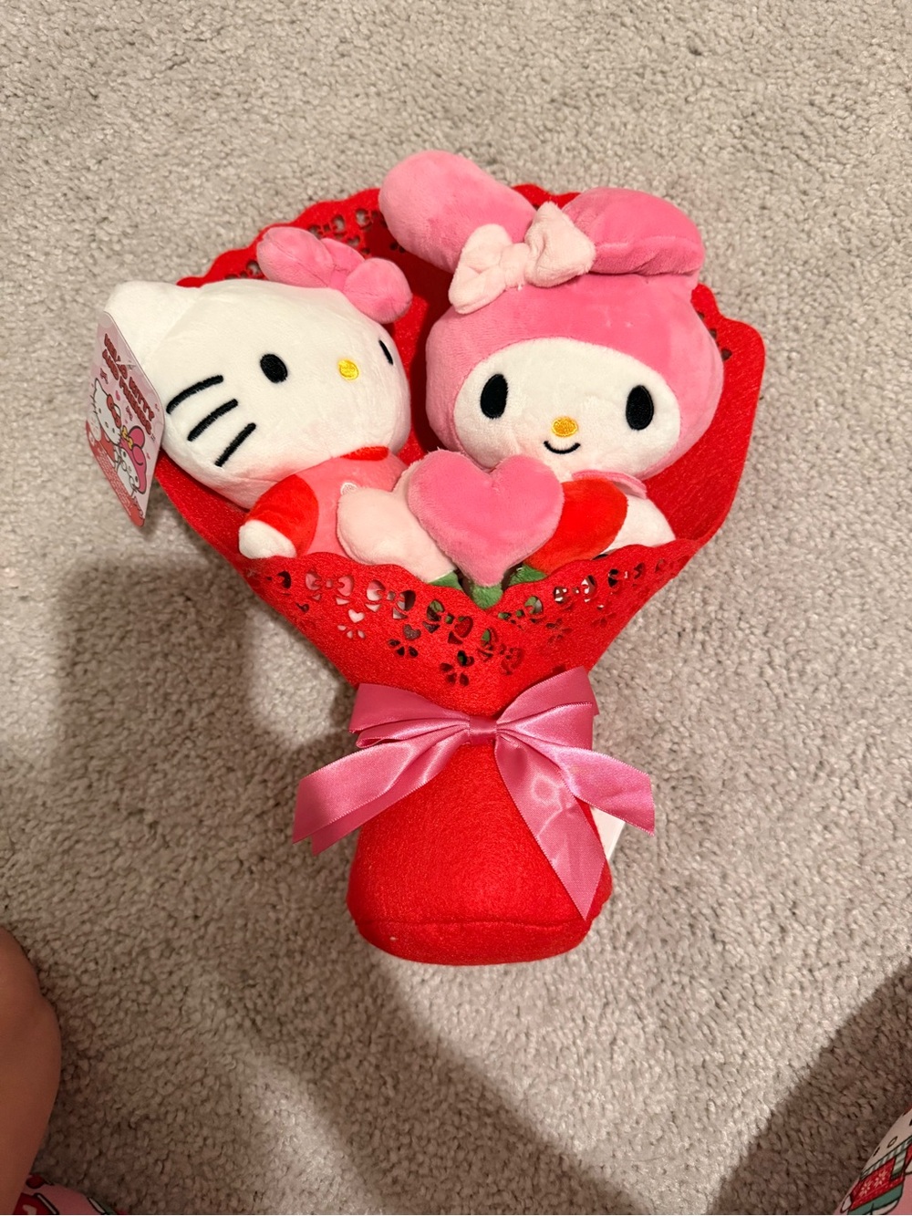 Sanrio Hello Kitty & My Melody Plush Bouquet in Red and Pink